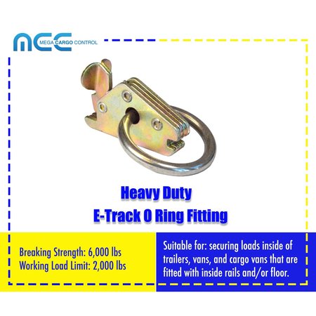 TIE 4 SAFE E Track Fitting w/ O Ring
WLL: 2,000 lbs, PK12 A10218R-12